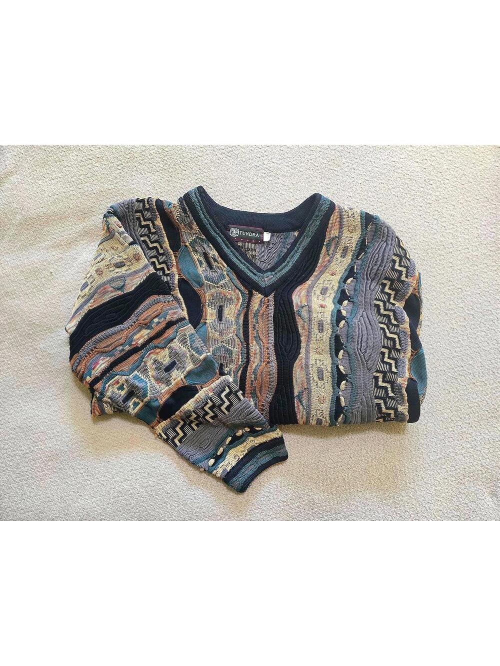 Tundra Sweater L | 90s Coogi Style Textured Knit